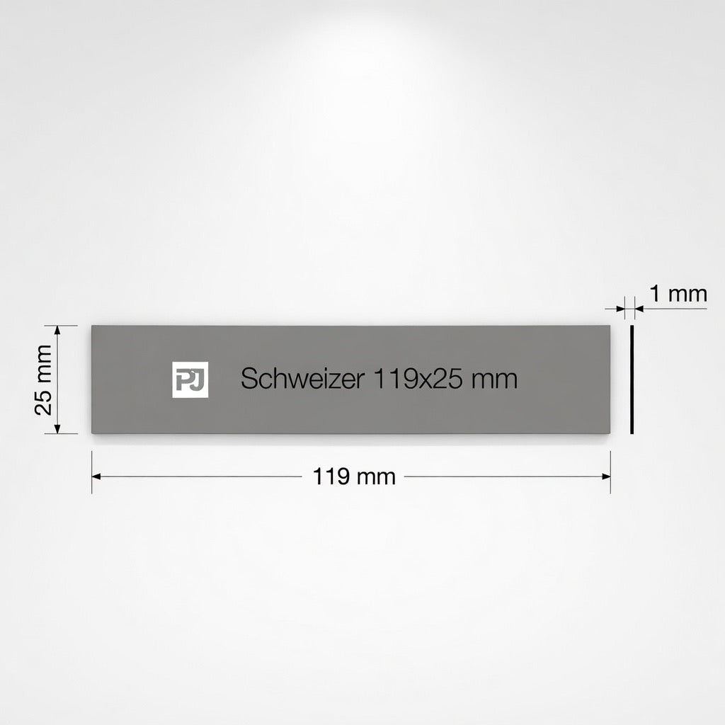 Briefkastenschild Schweizer 119x25mm – Graviert