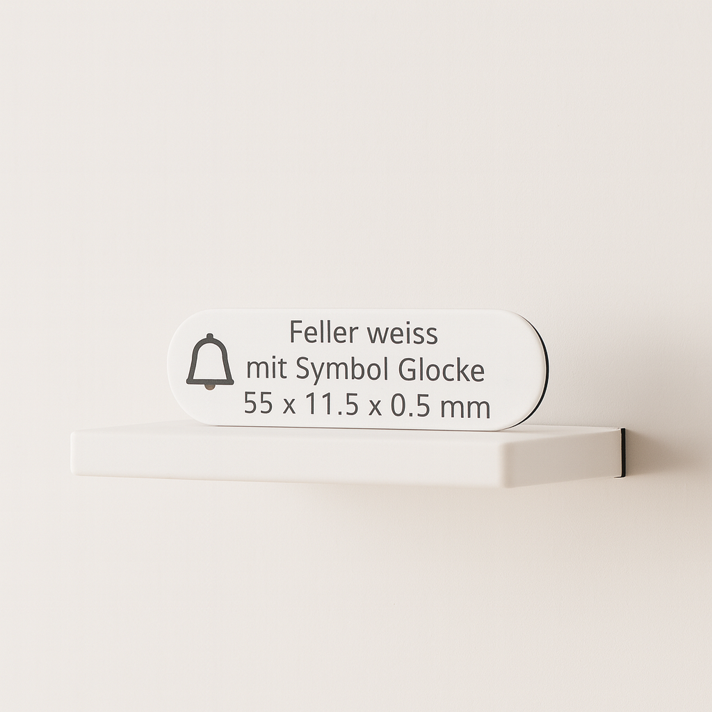 Feller Sonnerieschild – 55 x 11,5 mm – Weiss (IP55 zertifiziert)