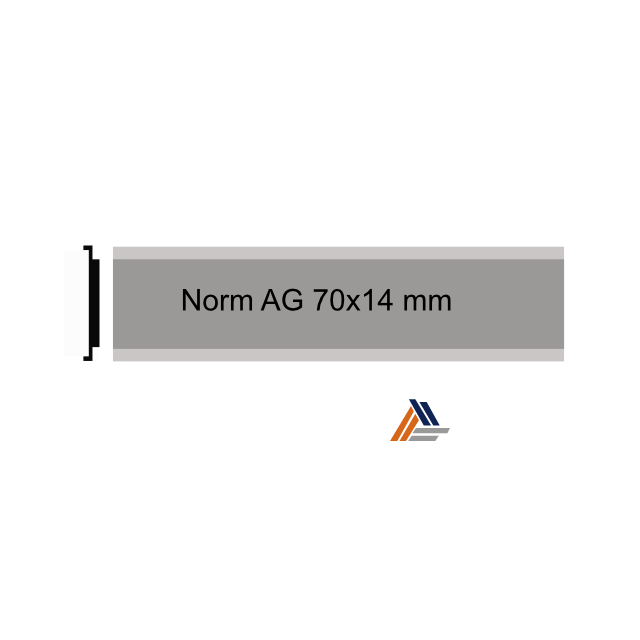 Norm AG, 70x14, Aluminium, Silber, Briefkastenschild, Gravur, Eloxiert