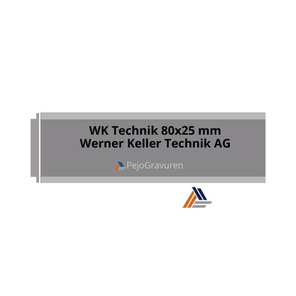 Werner Keller, WK-FLEX, 80x25, Aluminium, Silber, Namensschild, Eloxiert