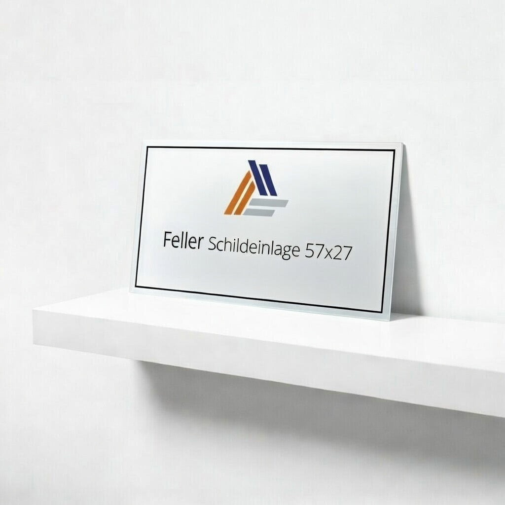 Feller, 57x28, Klingelschild, Sonnerieschild, Abdeckung, Plexiglas, Kunststoff, Set