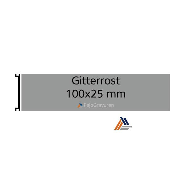 Briefkasten, Schild, Gitterrost 100x25