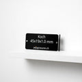 Koch, 45x19, Aluminium, Klingelschild, Briefkastenschild, Gravur, schwarz eloxiert