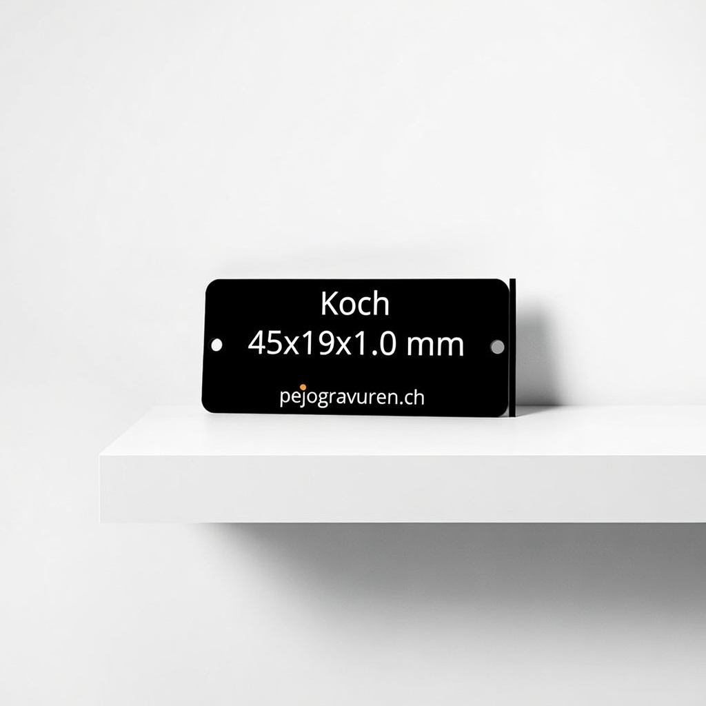 Koch, 45x19, Aluminium, Klingelschild, Briefkastenschild, Gravur, Silber