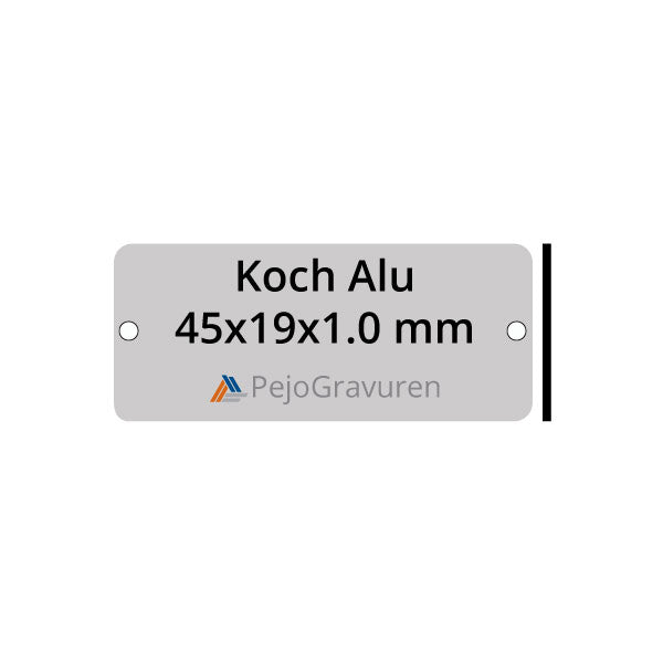 Koch, 45x19, Aluminium, Klingelschild, Briefkastenschild, Gravur, Silber