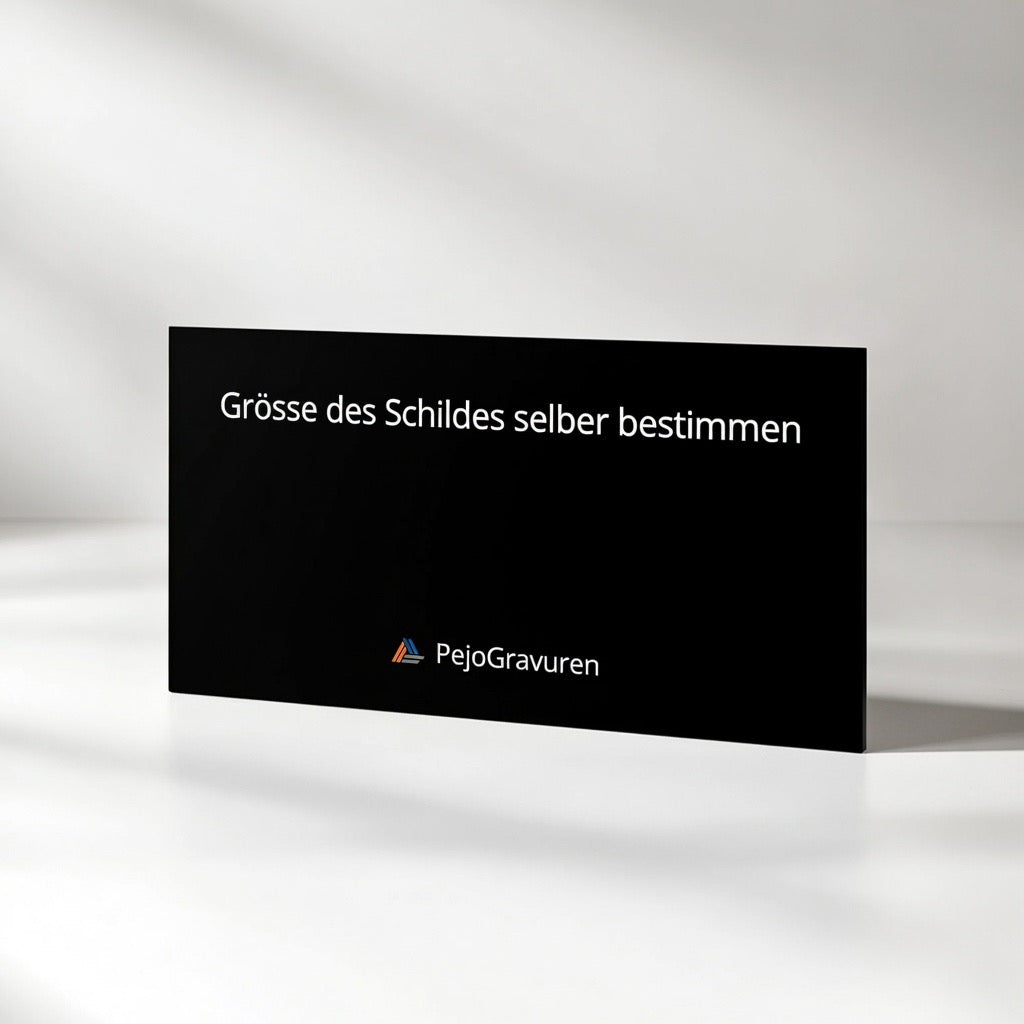 Massanfertigung, Kunststoff, Schwarz, Weiss, Namenschild, individuell, 1-zeilig