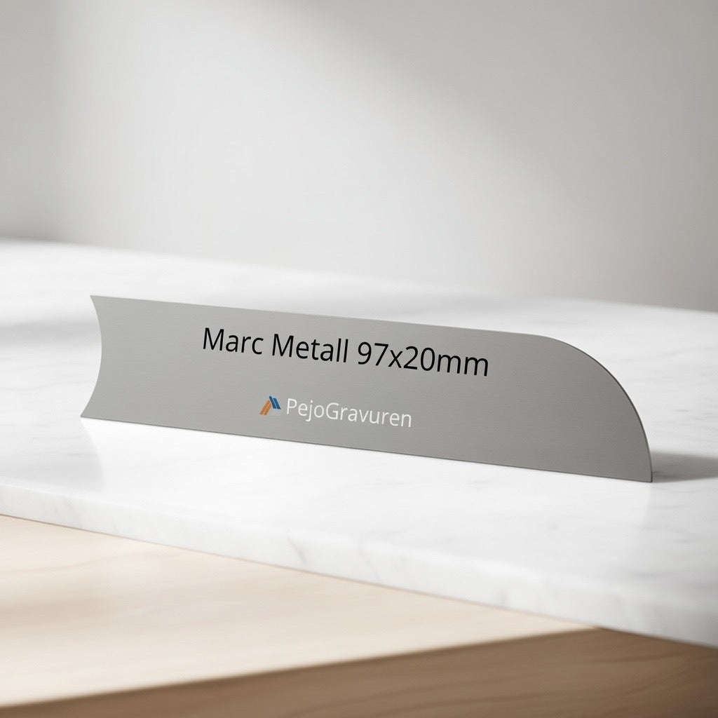 Marc Metall, 97x20, Kunststoff, Silber matt, selbstklebend, Namensschild
