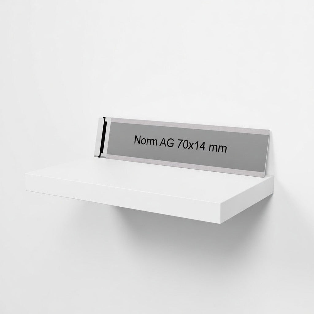 Norm AG, 70x14, Aluminium, Silber, Briefkastenschild, Gravur, Eloxiert