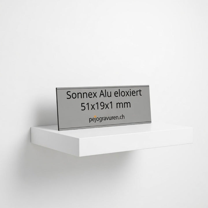 Sonnex, 51x19, Silber, Aluminium, Namensschild, Briefkastenschild