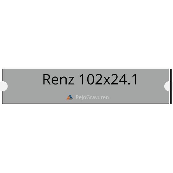 Renz, 102x21.4, Kunststoff, Silber, Briefkastenschild, Gravur