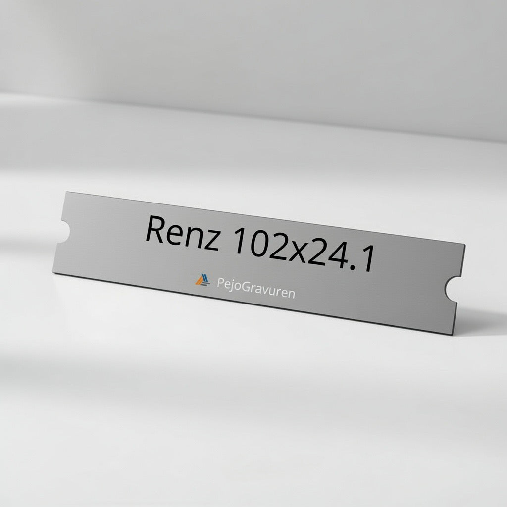 Renz, 102x21.4, Kunststoff, Silber, Briefkastenschild, Gravur