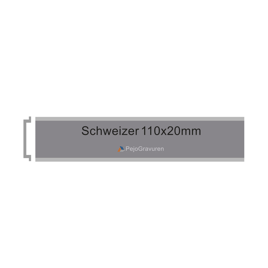 Schweizer, Sessa Norm, Gravur, Aluminium, eloxiert