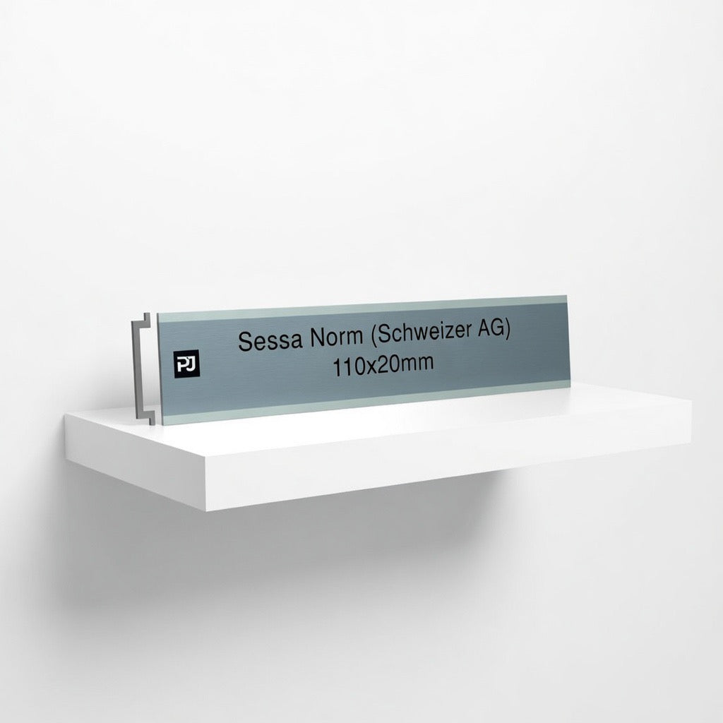 Sessa Norm, Schweizer, 110x20, Aluminium, Silber, Briefkastenschild, Gravur