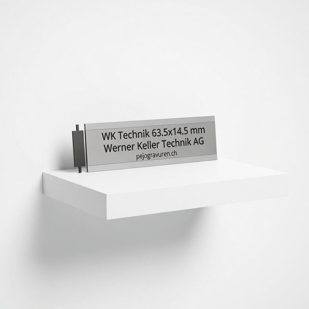 Werner Keller, WK-FLEX, 63.5x14.5, Aluminium, Sonnerieschild, Klingelschild, Silber