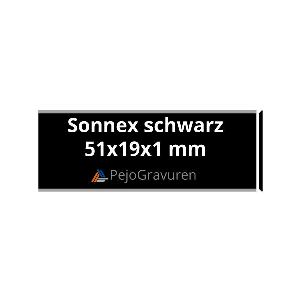 Sonnex, 51x19, Schwarz, Eloxiert, Briefkastenschild, Aluminium
