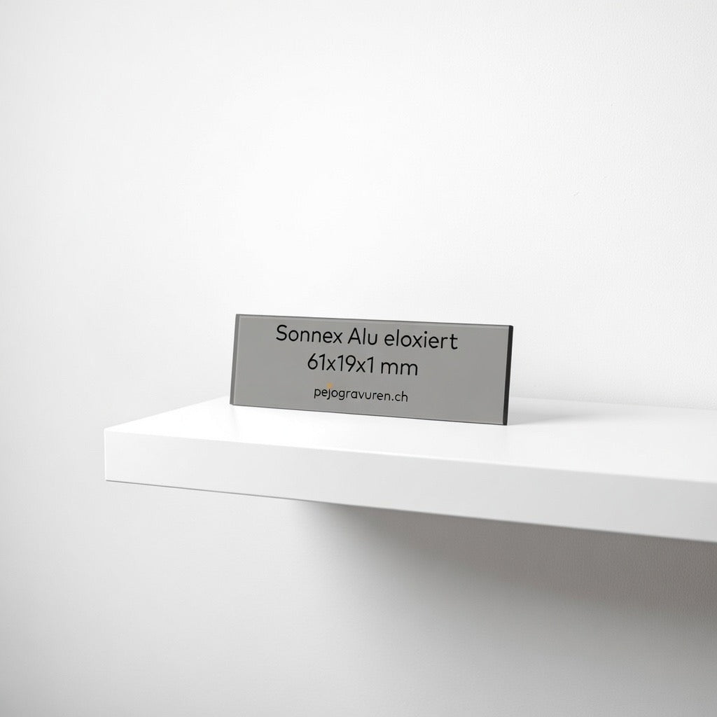 Sonnex, 61x19, Aluminium, Silber, Eloxiert, Namensschild