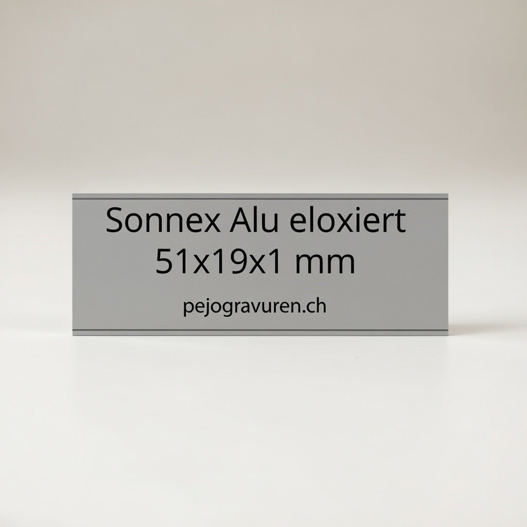 Sonnex, 51x19, Silber, Aluminium, Namensschild, Briefkastenschild