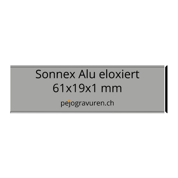 Sonnex, 61x19, Aluminium, Silber, Eloxiert, Namensschil