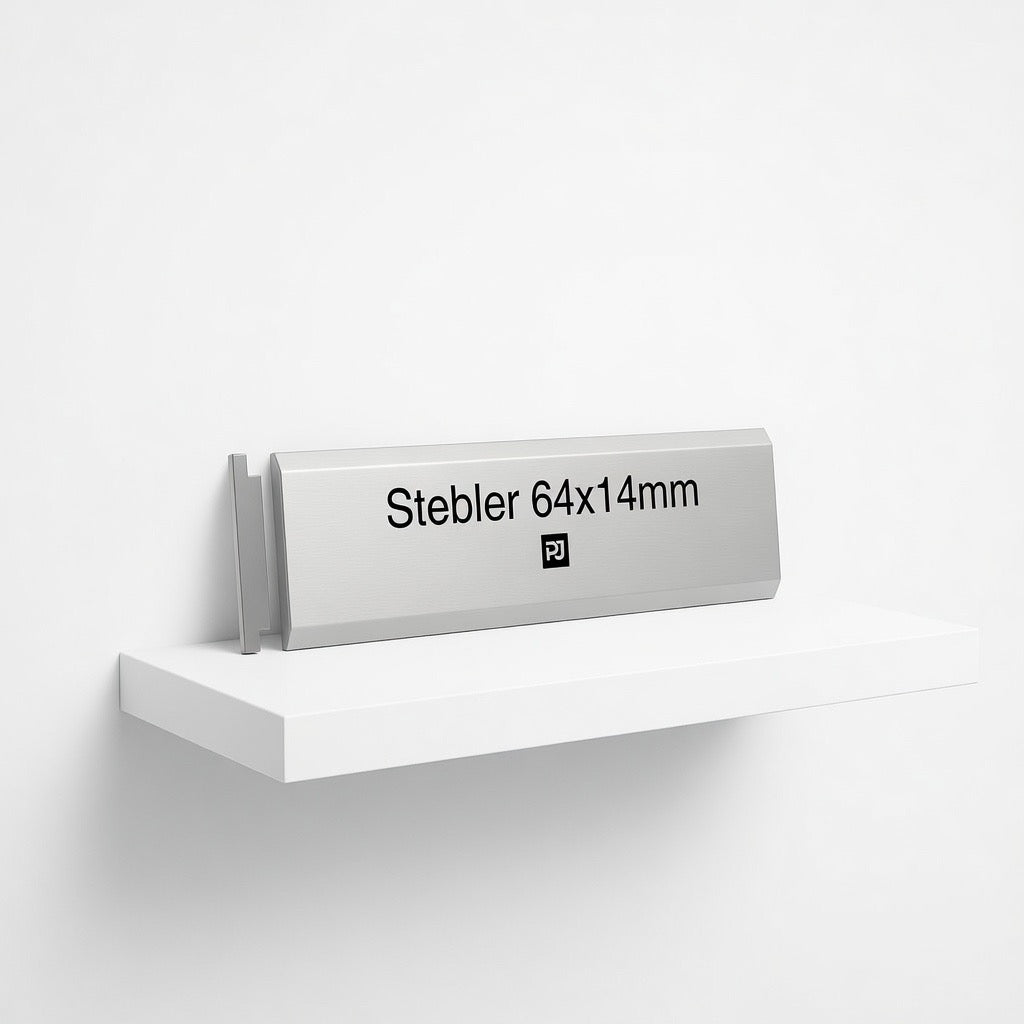 Stebler, 64x14.5, Aluminium, Silber, Briefkastenschild, Gravur, Eloxiert