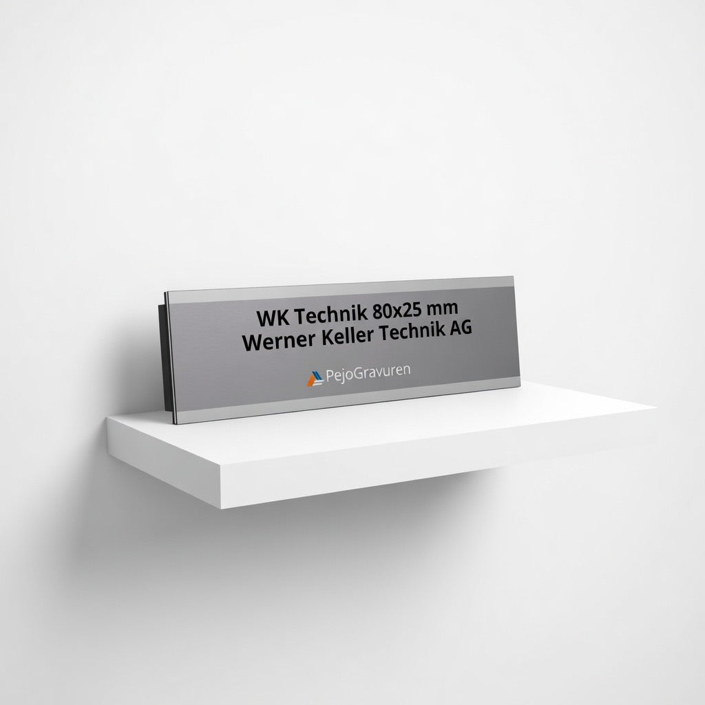 Werner Keller, WK-FLEX, 80x25, Aluminium, Silber, Namensschild, Eloxiert