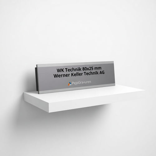 Werner Keller, WK-FLEX, 80x25, Aluminium, Silber, Namensschild, Eloxiert